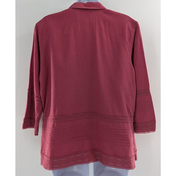 Christopher & Banks Smocked Linen Top Jacket Combo - Picture 11 of 16